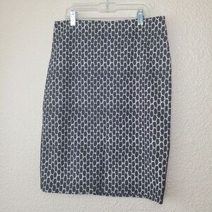 Adrianna Papell Skirt Womens 4 Black White Pencil‎ Knee Length Business Casual